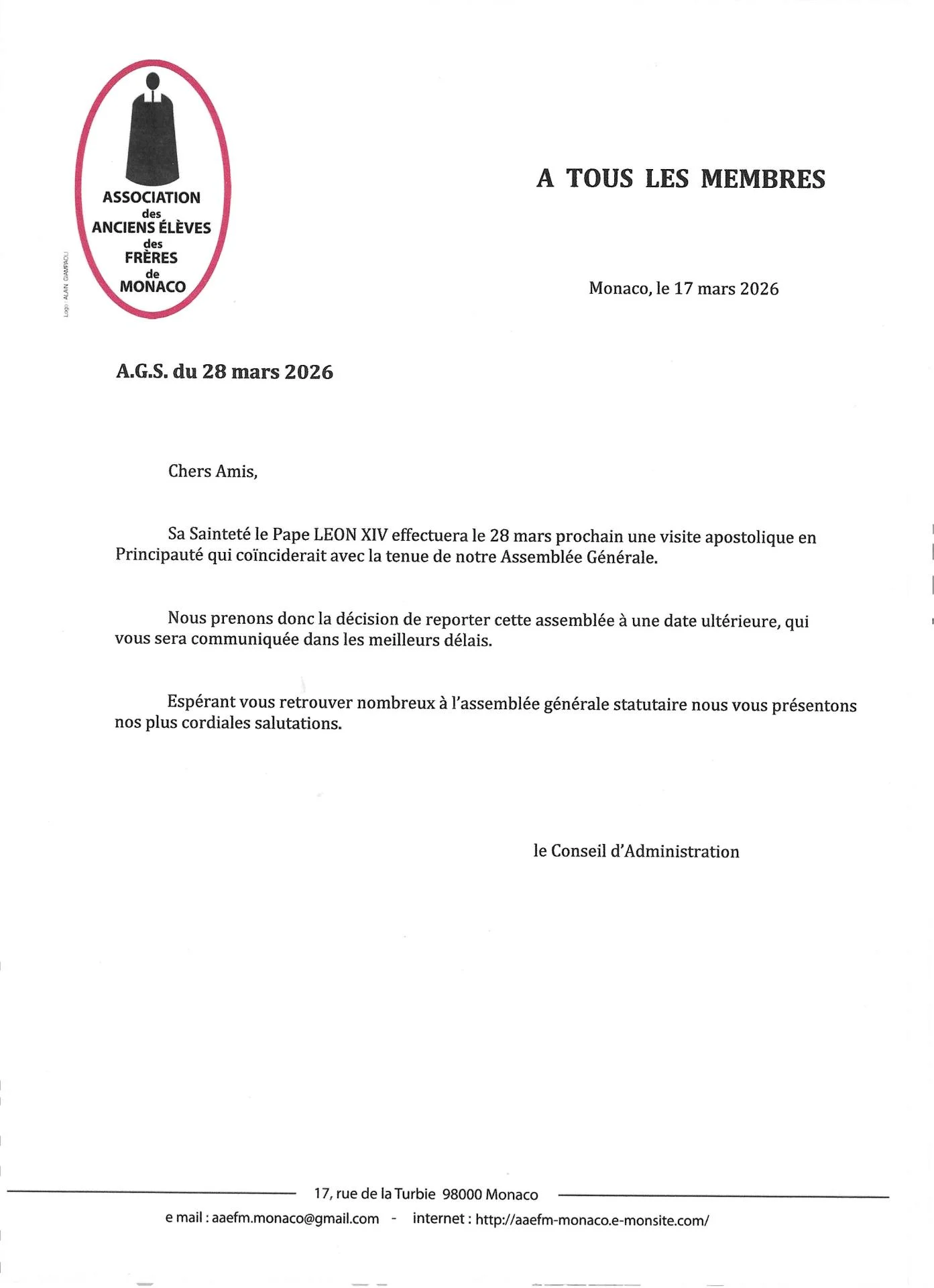 Report ags 28 mars 2026